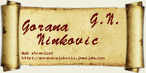Gorana Ninković vizit kartica